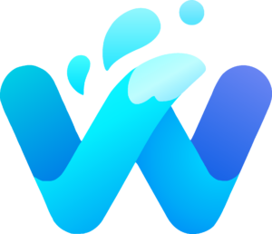 Logo du navigateur Waterfox : deux queux de renard qui se croisent pour former la lettre W et trois gouttes d'eau qui semblent éclabousser